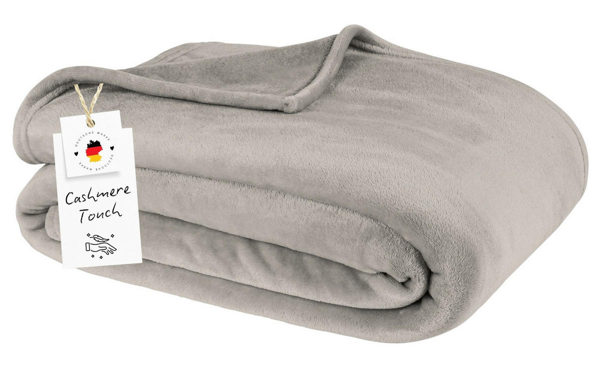 KUSCHELDECKE Flauschig 150x250, Wohndecke Cashmere-Touch, Sofadecke Grau - Grau, Textil (150/200cm) - Carpe Sonno