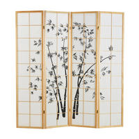 PARAVENT 4-tlg. 176/179 cm Braun Bambusmuster - Braun, Holz (176/179/2cm) - Homestyle4u