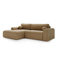 ECKSOFA Aurora Beige, mit Schlaffunktion in Lambi Stoff, linke seite - Beige, Holzwerkstoff/Textil (257/177cm) - Bettso
