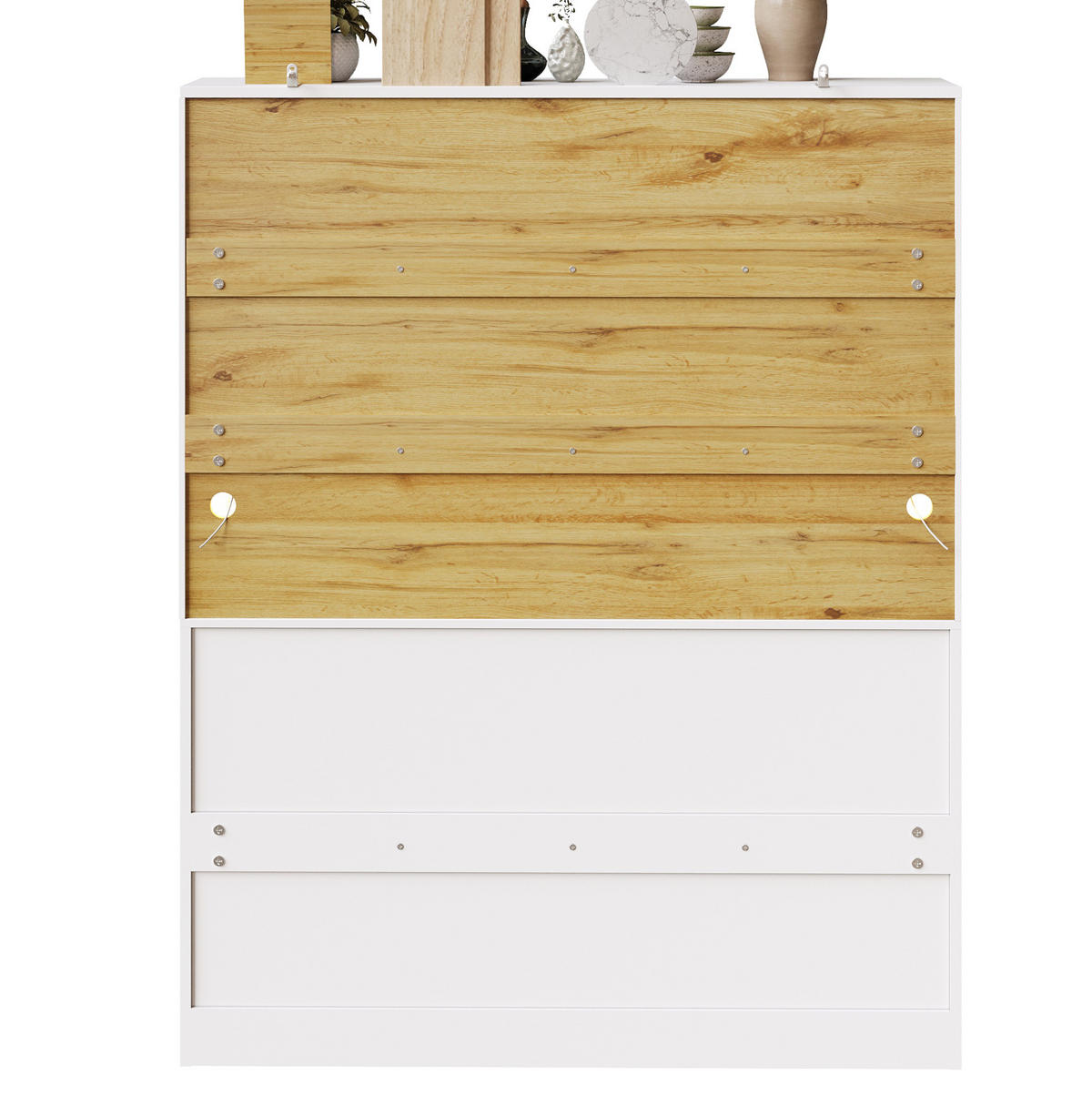 KUHINJSKI ormar, 140/40/175 cm, MDF bijeli, s LED rasvjetom i podesivim policama - bijela, drvni materijal (140/175/40cm) - BEAOK