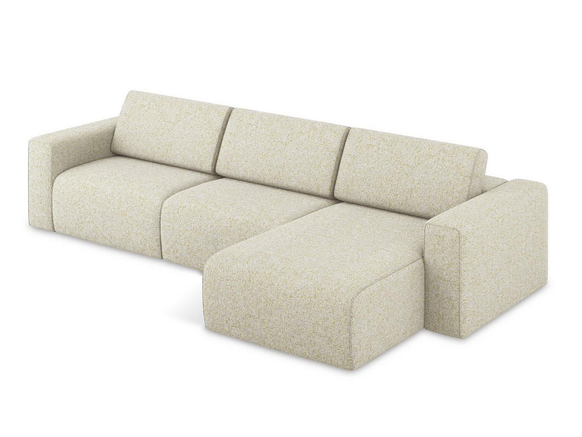 ECKSOFA rechts Strukturstoff Stoff Beige - Beige/Creme, Kunststoff/Textil (314/167cm) - Makamii