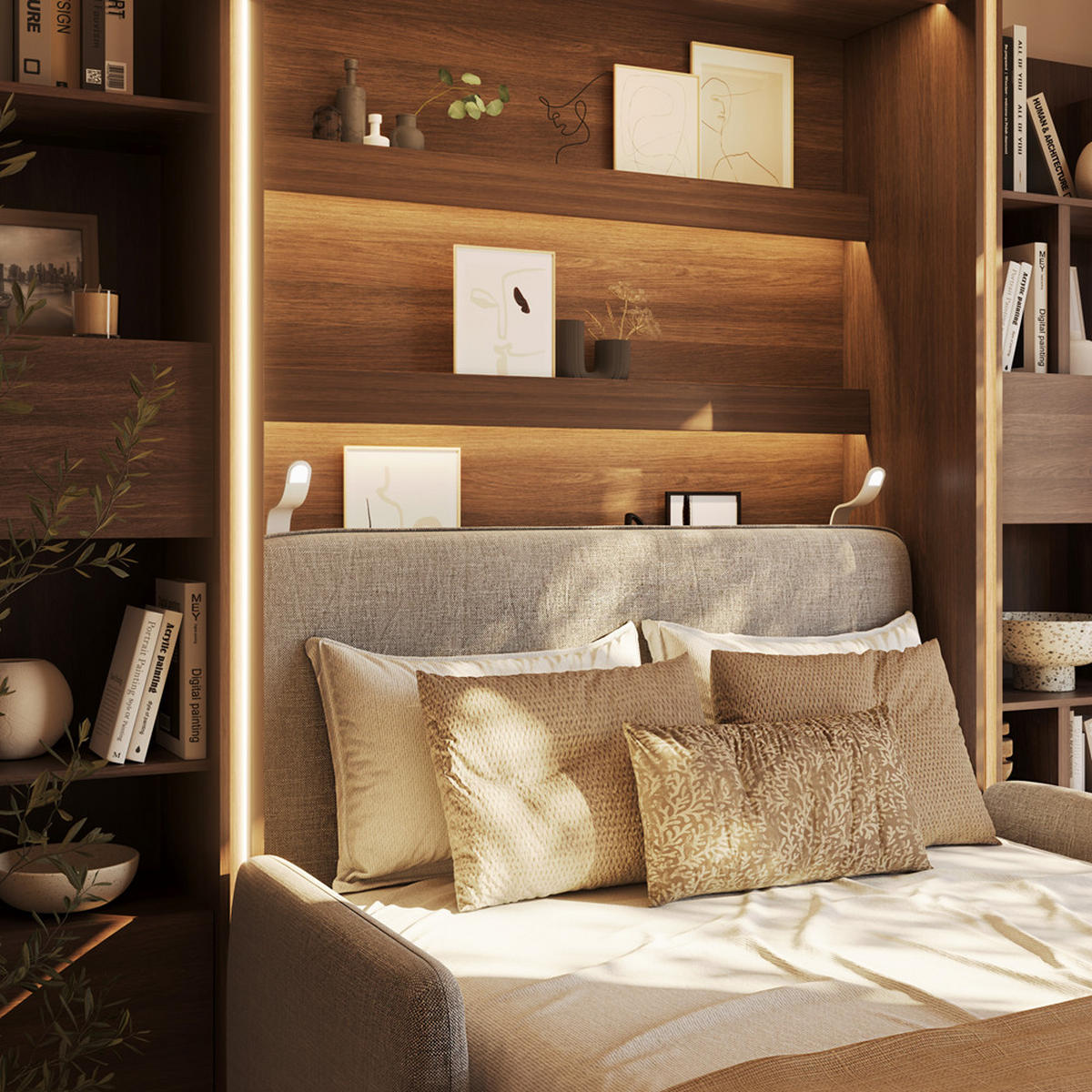 SCHRANKBETT BED CONCEPT BC-02 - Alteiche, Holzwerkstoff (120/200cm) - Meblini