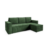 ECKSOFA Roda Grün, Cord-Ecksofa mit Schlaffunktion - Grün, Holzwerkstoff/Textil (248/150cm) - Bettso