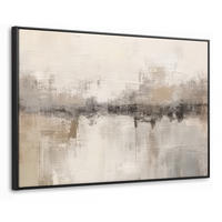 LEINWAND Bilder mit Rahmen - Moderne Kunst - Abstrakt - Beige - 120x80 - Beige, Textil (120/80cm) - MuchoWow