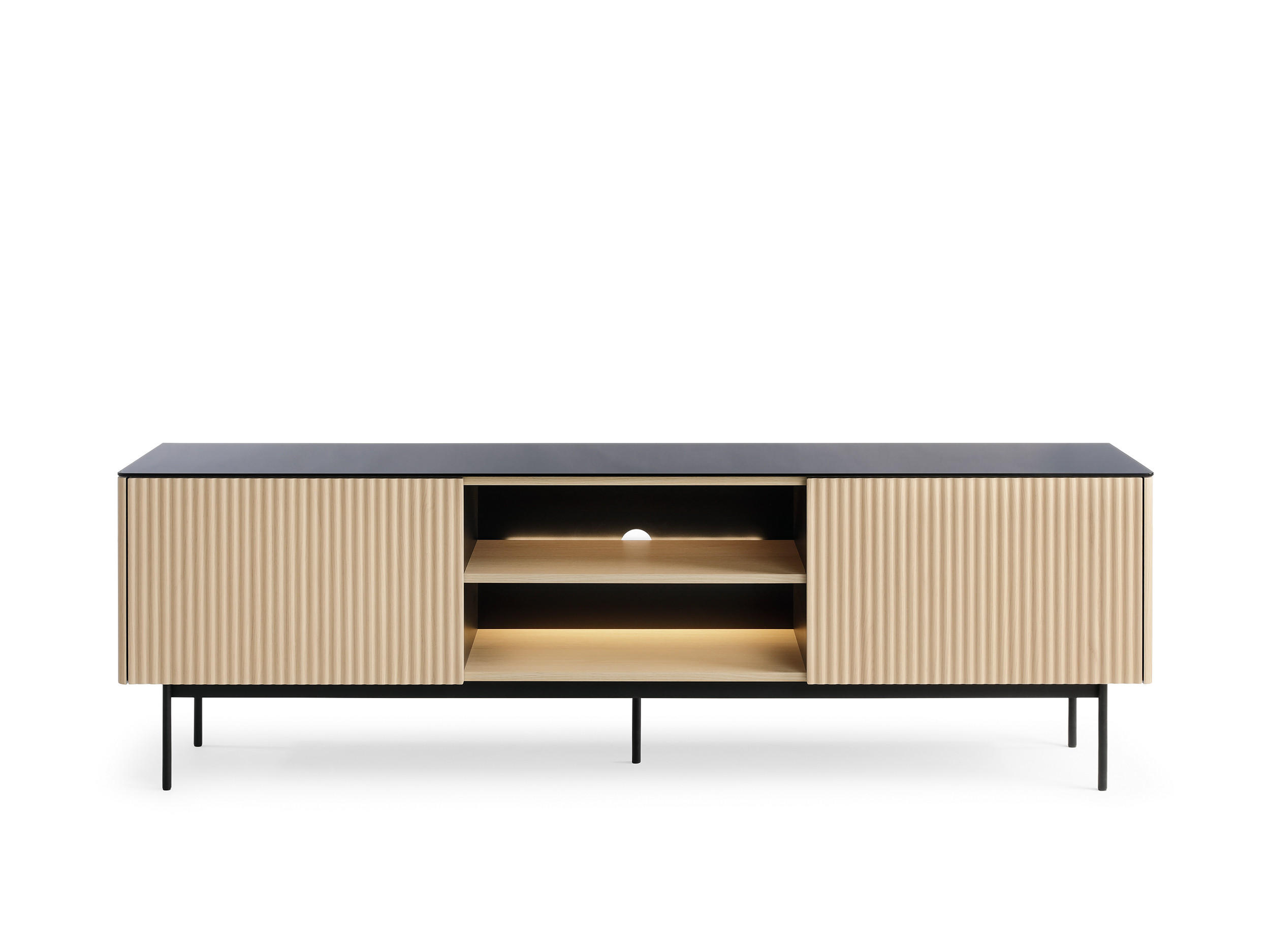 TV-SCHRANK: Eiche Vicenza, 180 x 52 x 39 cm - Eichefarben, Holzwerkstoff (180/52/39cm) - 3XE LIVING