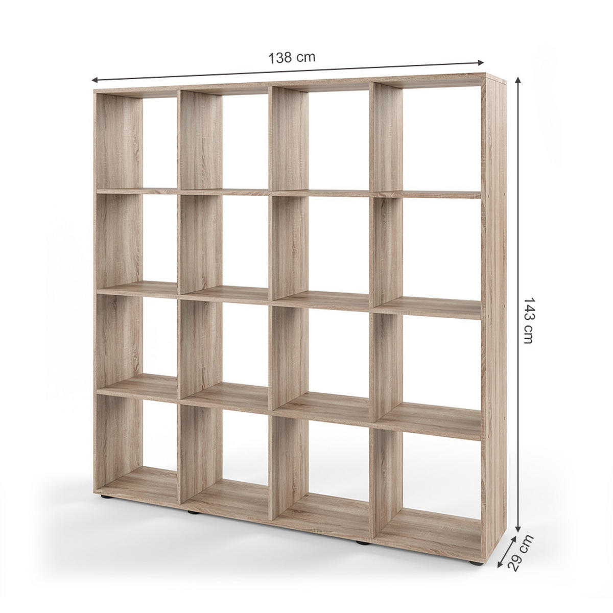 RAUMTEILER Karree Sonoma 138.5 x 142.5 cm - Sonoma Eiche, Holzwerkstoff (138.5/142.5/29cm) - Vicco