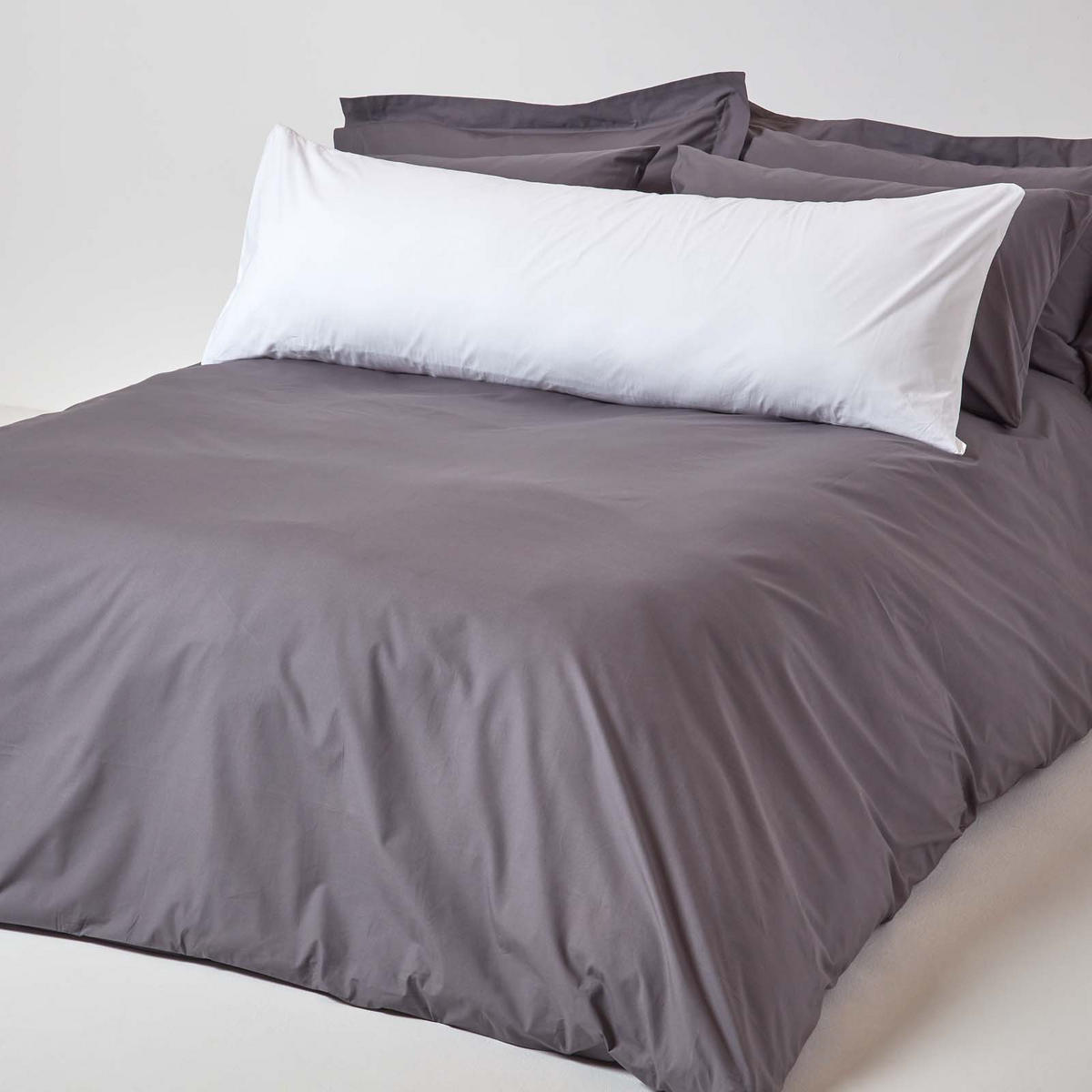 SEITENSCHLÄFERKISSENBEZUG Perkal, Fadendichte 200, 48/136 cm - Weiß, Textil (50/140cm) - Homescapes