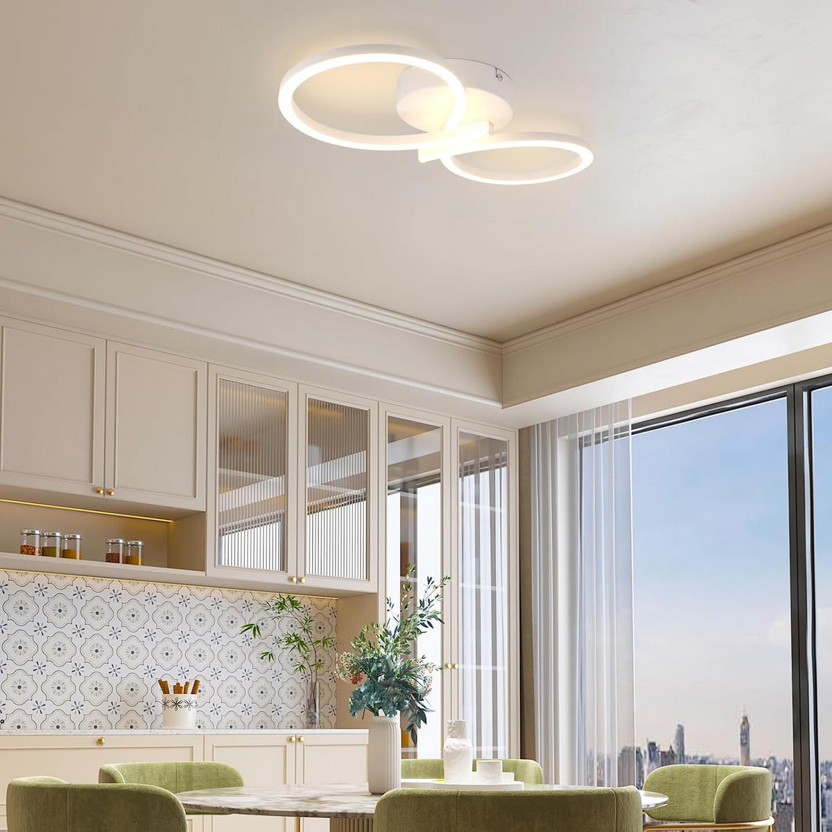 LED-DECKENLEUCHTE Sturmhag 19.0/8.0/45.0 cm - Weiß, Metall (45/19/8cm) - ZMH