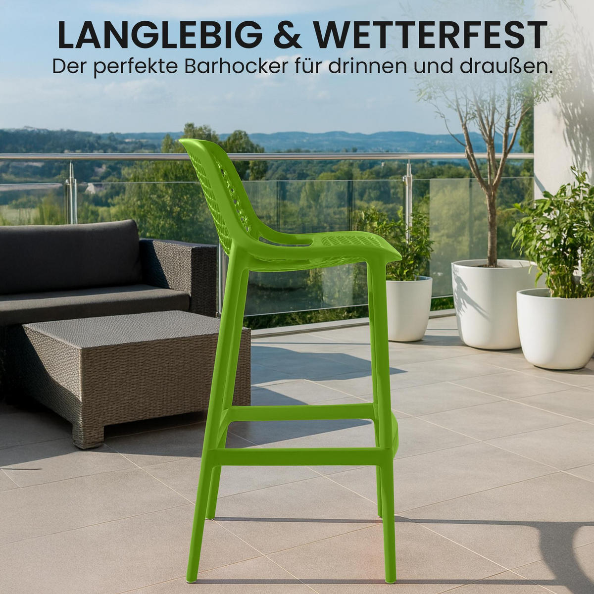 BARHOCKER 2 Kunststoff Grün - Grün, Kunststoff (45/105/53cm) - CLP