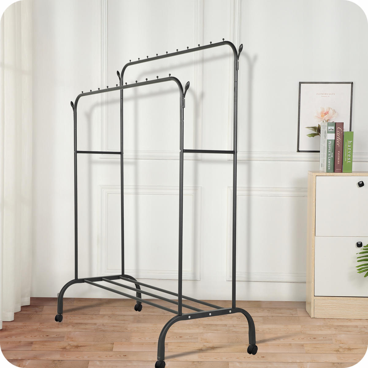 KLEIDERSTÄNDER - Schwarz, Metall (110/154/57.5cm) - KRUMAD
