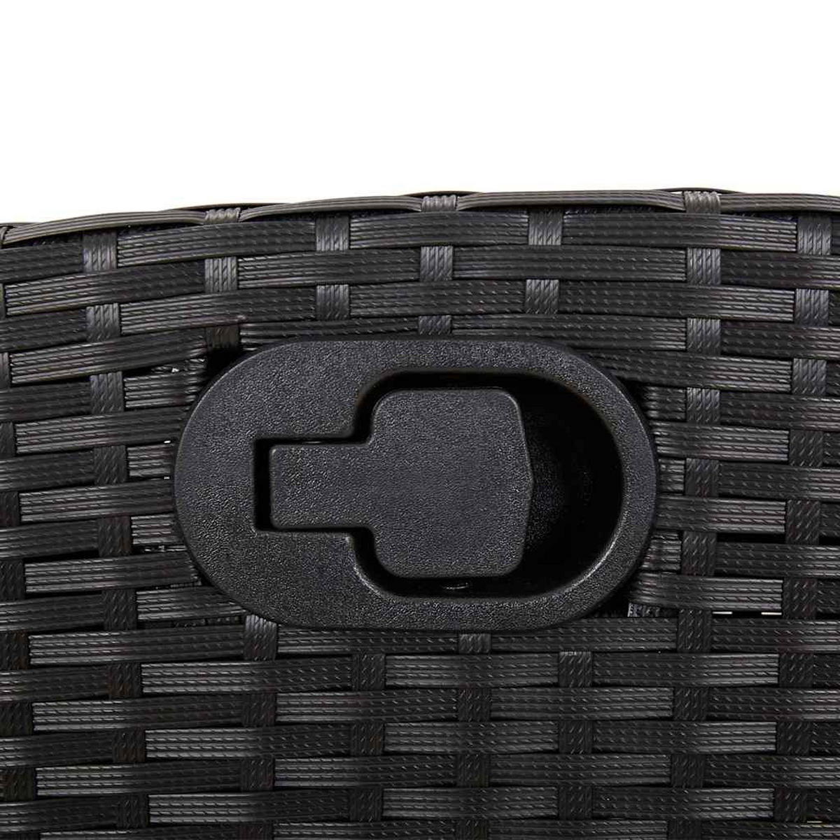 GARTENBANK Verstellbar Mit Kissen Schwarz Poly Rattan - Schwarz, Kunststoff (105/93/59cm) - vidaXL