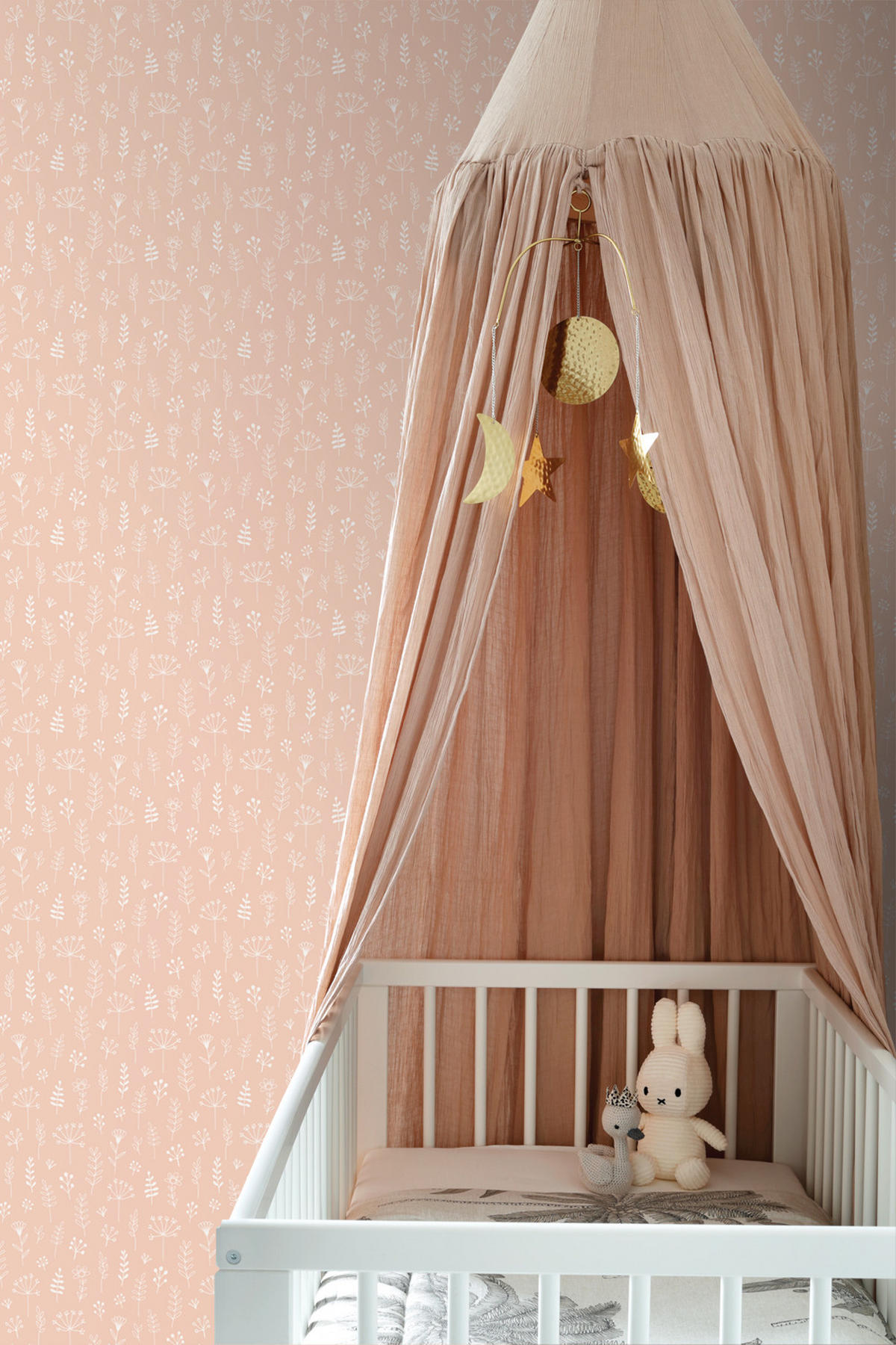 TAPETE Blumenmuster 53 cm x 10.05 m - Pink, Papier (53/0.1cm) - ESTAhome