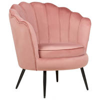 SESSEL Samtstoff Rosa Lovikka - Pink/Schwarz, Textil (79/85/77cm) - Beliani