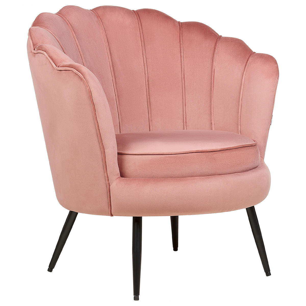SESSEL Samtstoff Rosa Lovikka - Pink/Schwarz, Textil (79/85/77cm) - Beliani