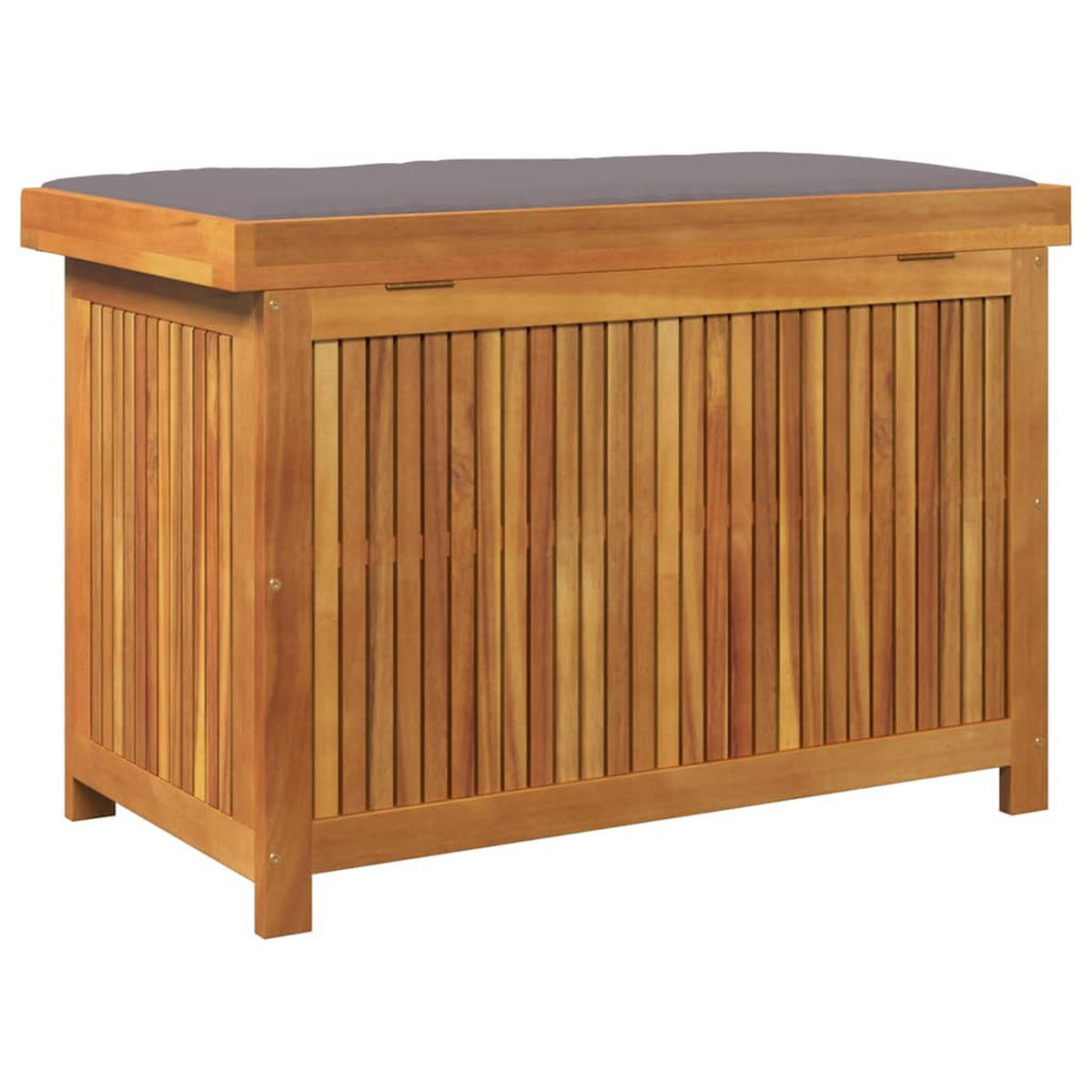 OUTDOOR-KISSENBOX 90/50/60,5 Cm Massivholz Akazie - Dunkelgrau, Holz (50/60.5/90cm) - vidaXL
