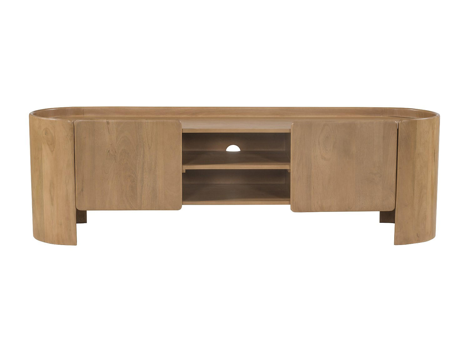 TV-BOARD - 165 cm x 40 cm - holz - naturfarben hell Islara - Naturfarben, Holz (165/50/40cm) - Vente-Unique