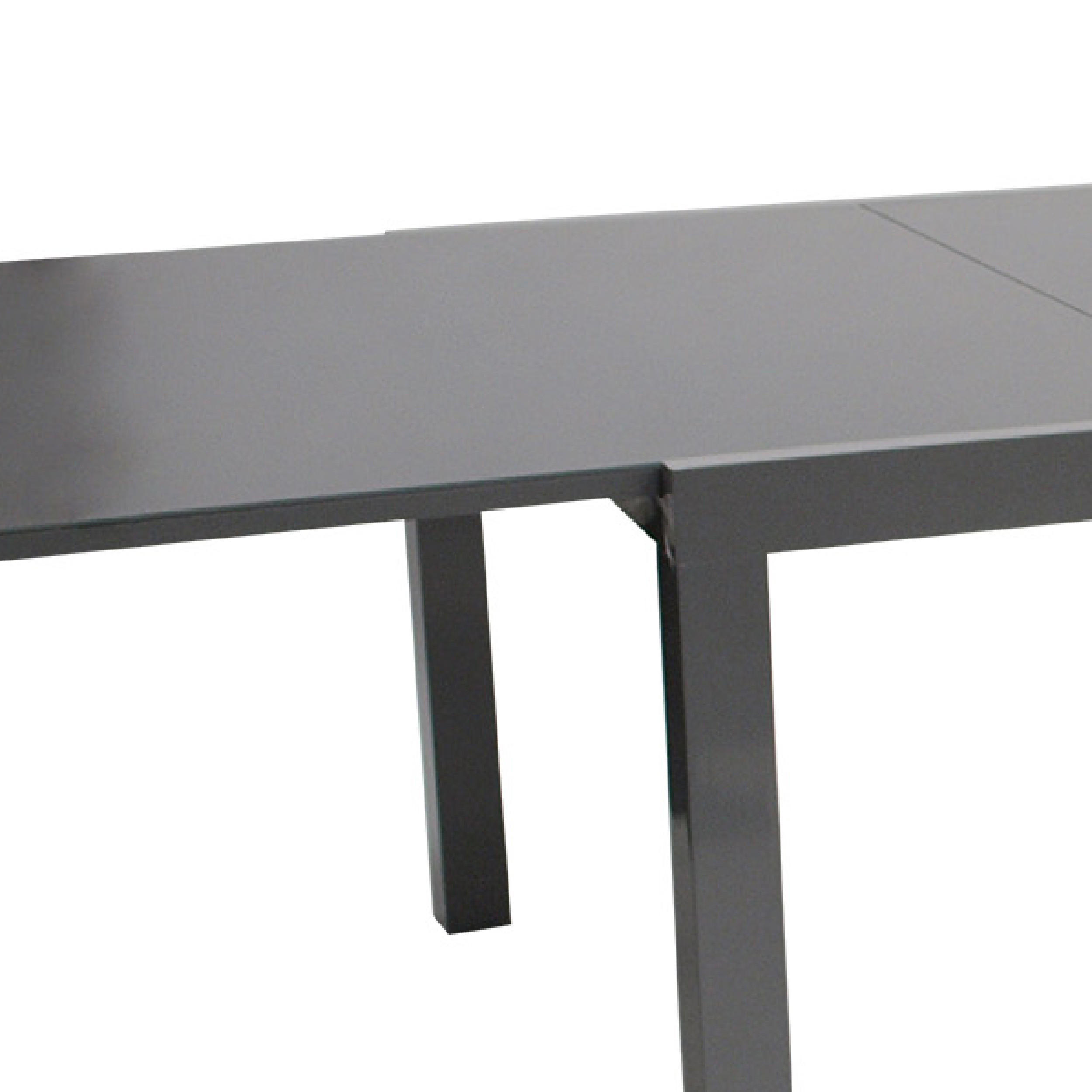 AUSZIEHTISCH Ashford - Esstisch mit Gestell aus Aluminium grau, Tischplatte Glas - Ausziehbar von 180cm auf 240cm. BxTxH: - Grau, Metall (240/100/75cm) - TPFGarden
