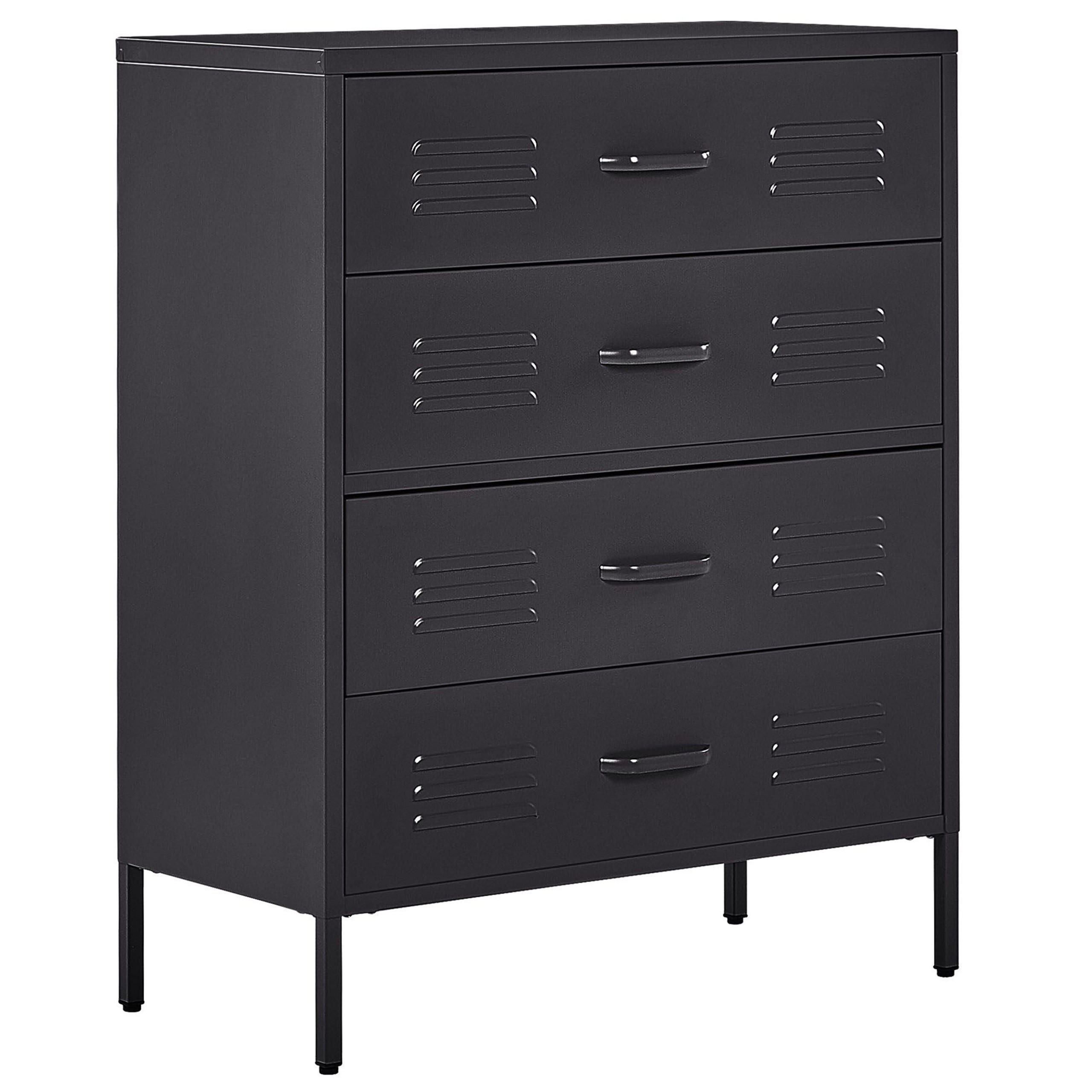 KOMMODE schwarz 4 Schubladen Enago - Schwarz, Metall (80/102/40cm) - Beliani