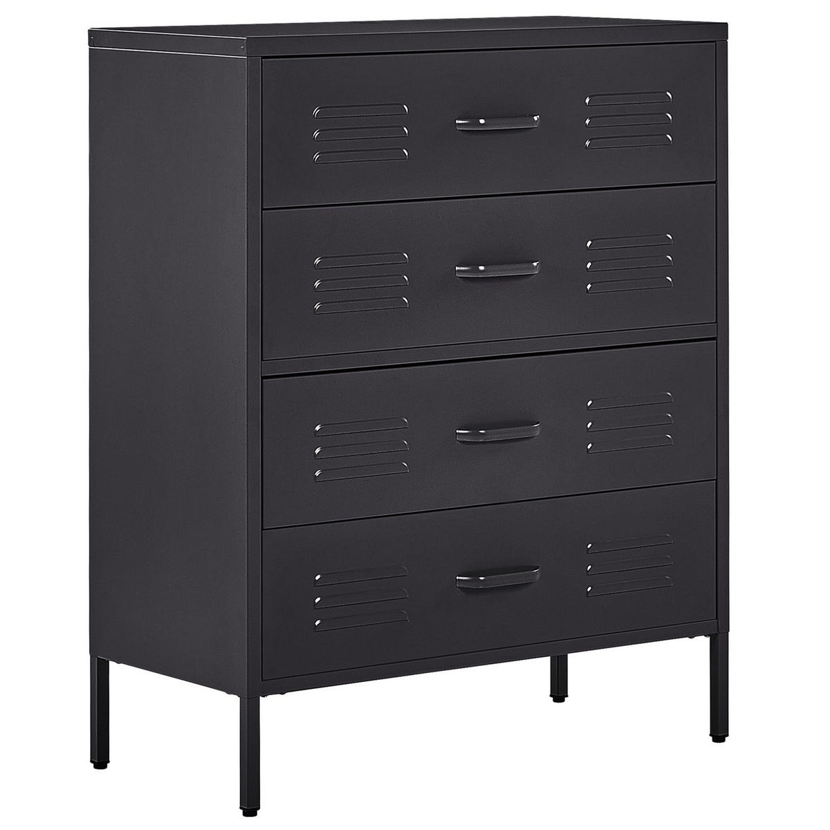 KOMMODE schwarz 4 Schubladen Enago - Schwarz, Metall (80/102/40cm) - Beliani