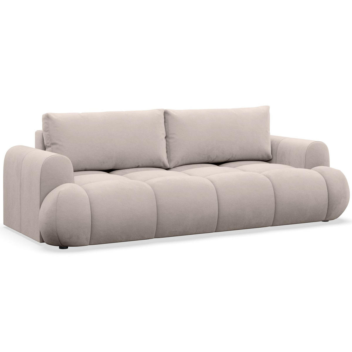 3-SITZER SOFA Ombo Doce Greige wasserabweisender Samt - Taupe/Schwarz, Kunststoff/Textil (250/92/110cm) - Selsey