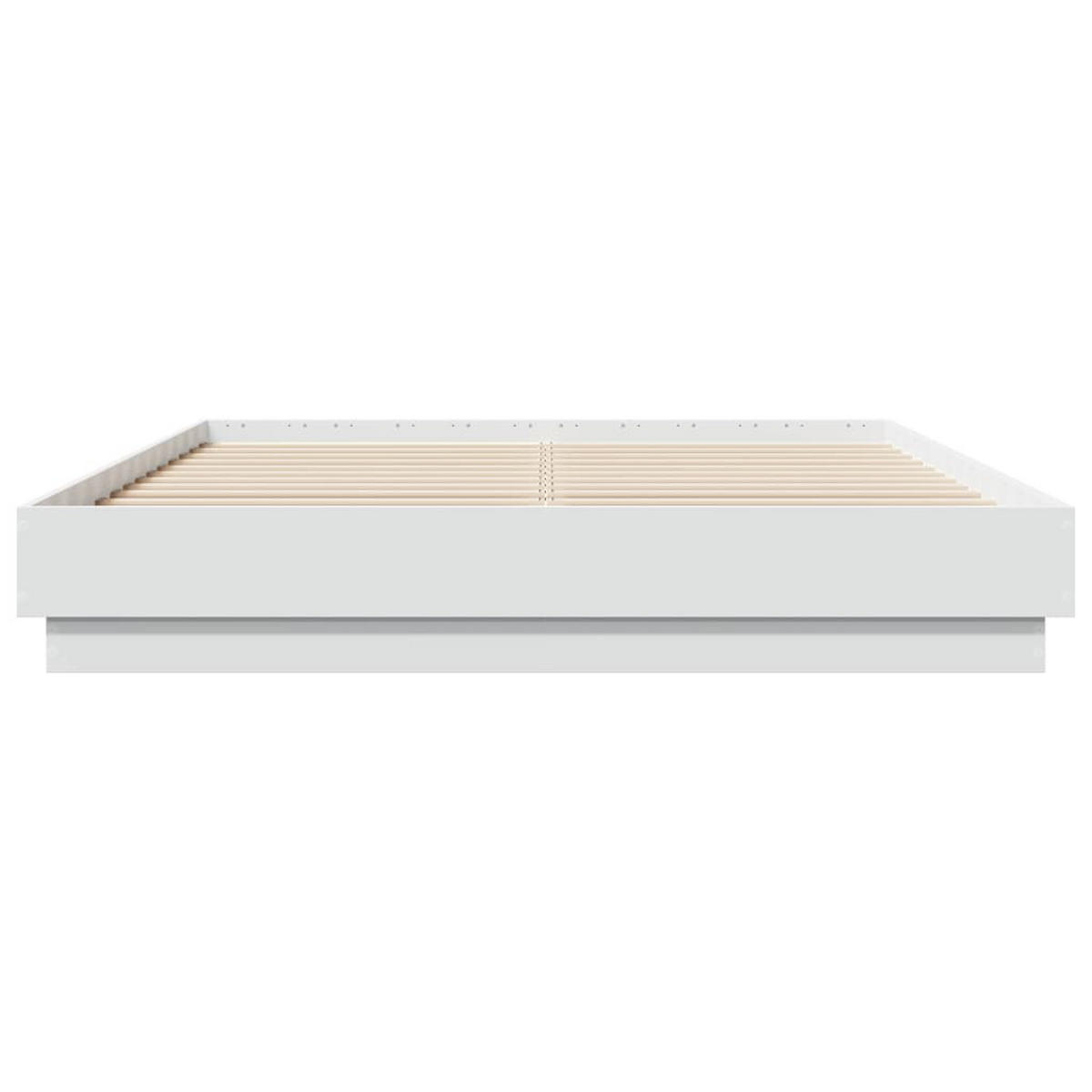 BETTGESTELL Weiß 160x200 cm Holzwerkstoff - Weiß, Holzwerkstoff (160/200cm) - furnicato