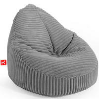 SITZSACK COSMO II aus Kordstoff, Dunkelgrau - Dunkelgrau, Textil (85/80/85cm) - KONSIMO®