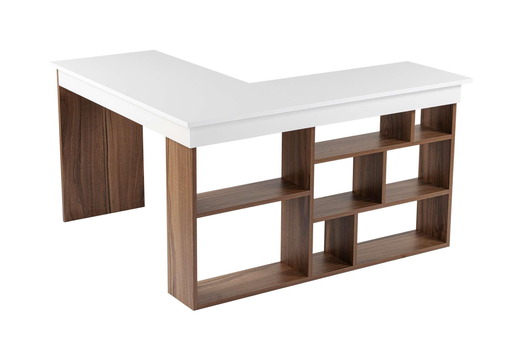 SCHREIBTISCH vesper Braun - Braun, Holz (130/120/72cm) - Habitat Garten