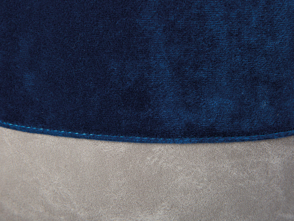 POUF blau und grau - Blau, Holzwerkstoff (38/43/32cm) - ebuy24