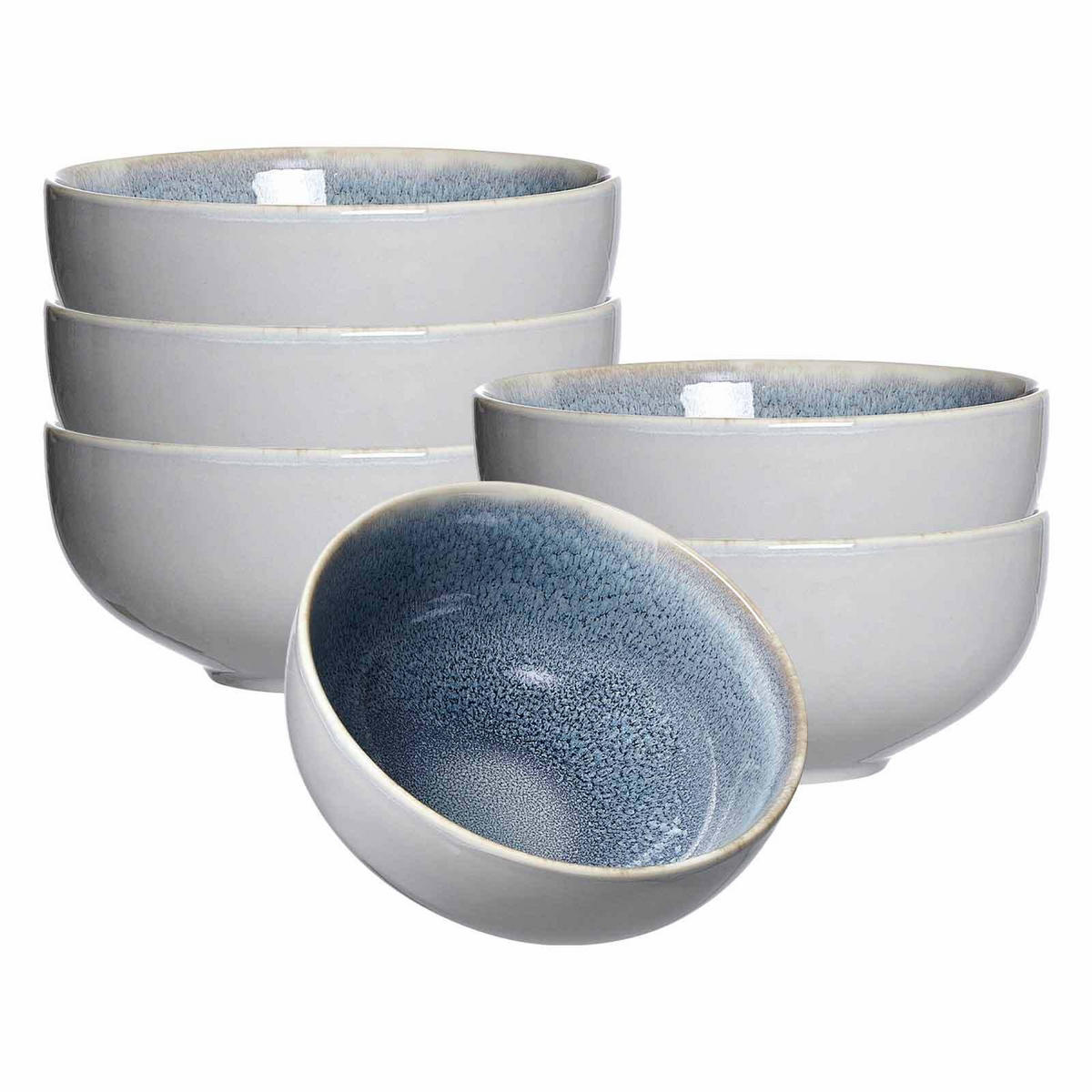 MÜSLISCHALEN Skagen Stone grau 450 ml 6er Set - Grau, Keramik (15cm) - Ritzenhoff Breker