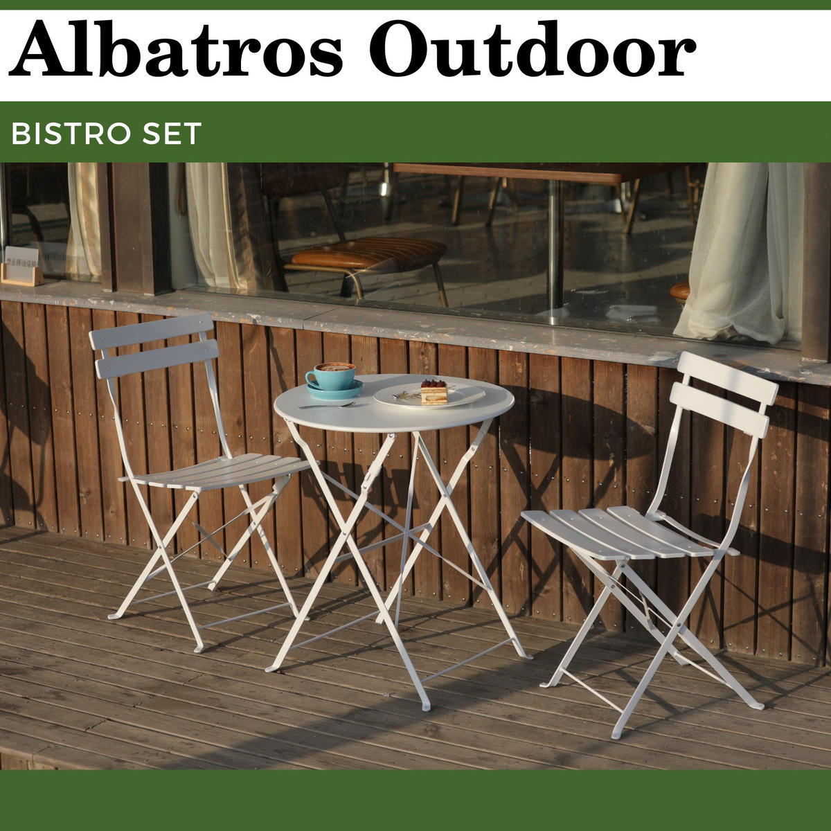 BISTRO SET Weiß - Weiß, Metall - Albatros