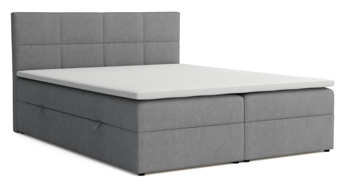 BOXBETT Betty mit Bettkästen und Matratze H2/H3 140 x 200 cm - Grau, Holzwerkstoff (140/200cm) - VENASI MÖBEL