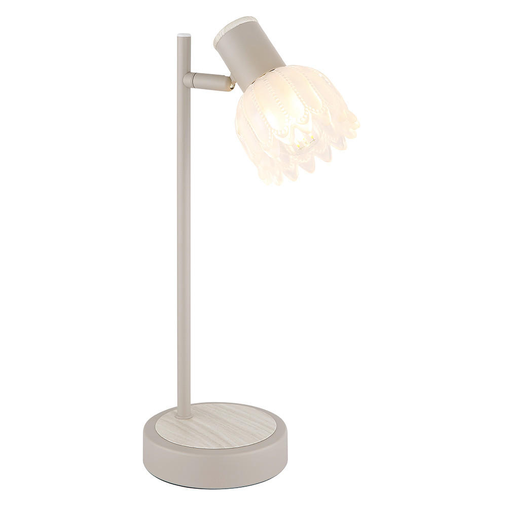 LED TISCHLEUCHTE Metall, Glas, sandfarben, beweglicher Spot - Orange, Glas (17/12/35cm) - Globo Lighting
