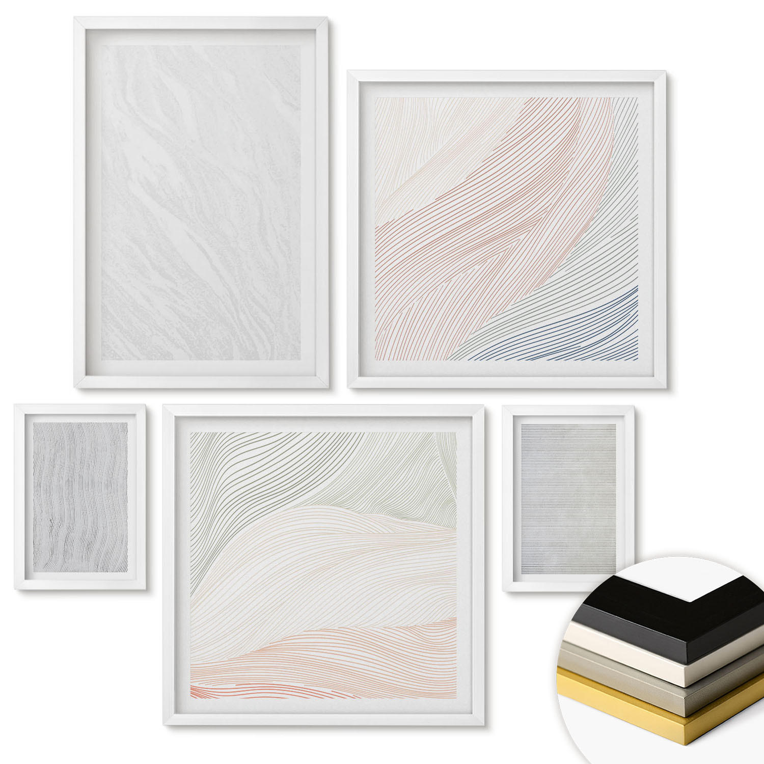 ArtPrintCave Wandbilder Weiß 40x60 cm