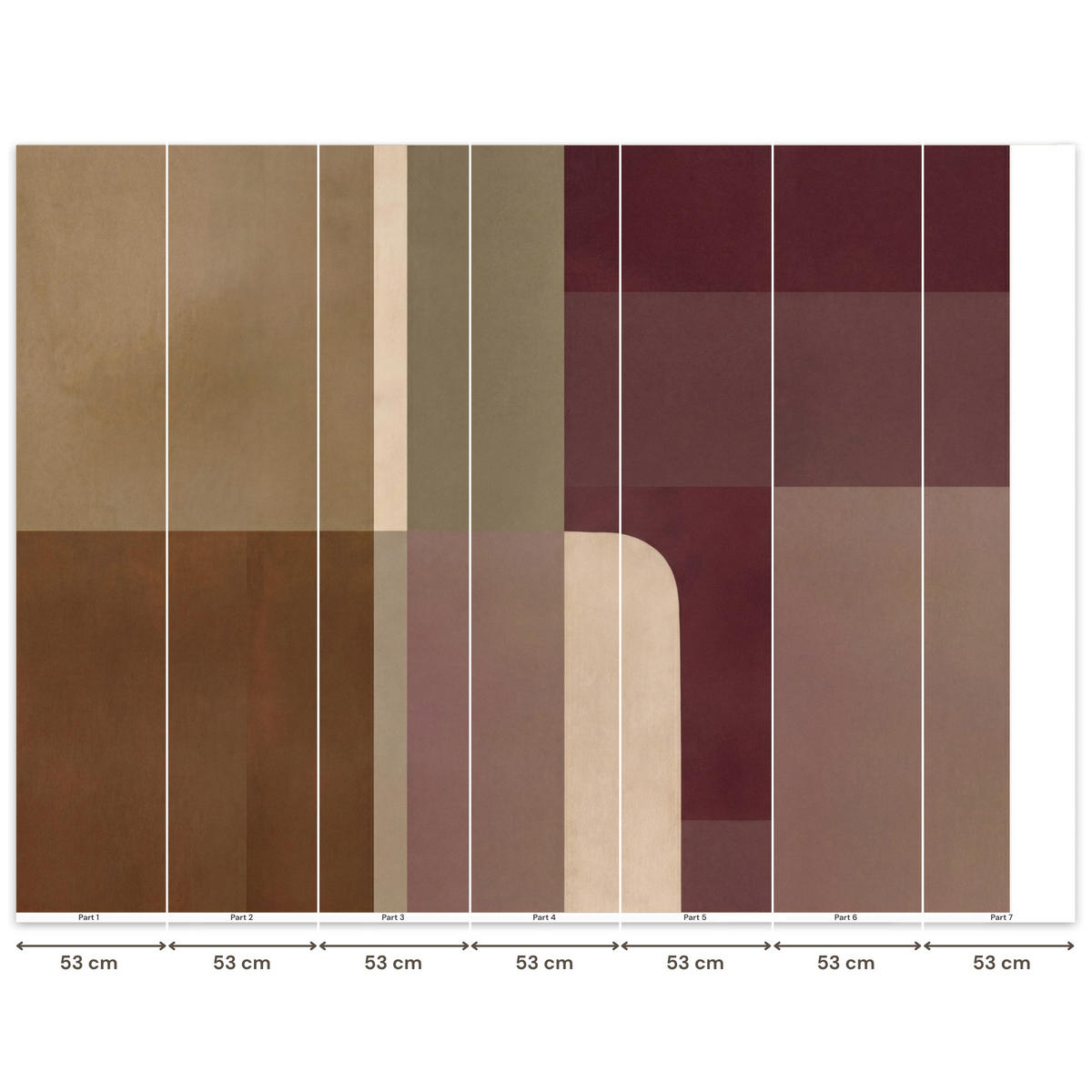 TAPETE - Unis - Abstrakt - Bordeaux - Linien - 350x300 cm - Multicolor, Papier (350/300cm) - OnlyWow