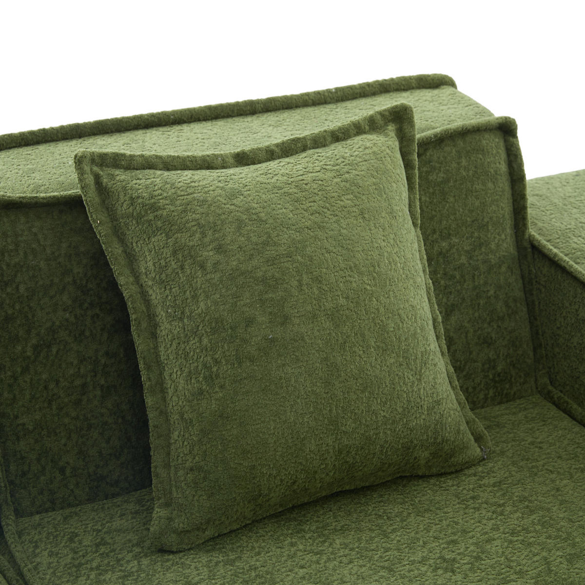 SCHLAFSOFA DE-33894 mit Fußhocker und Becherhalter Grün - Grün, Textil (78/66/162cm) - ComfortXL