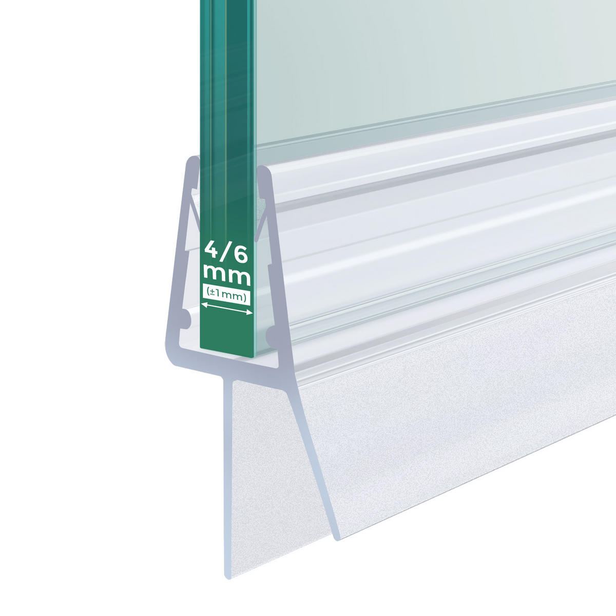 DUSCHDICHTUNG 60 cm für Duschtüren 4–6 mm transparent zuschneidbar - Transparent, Kunststoff (60/2.7cm) - S'AFIELINA