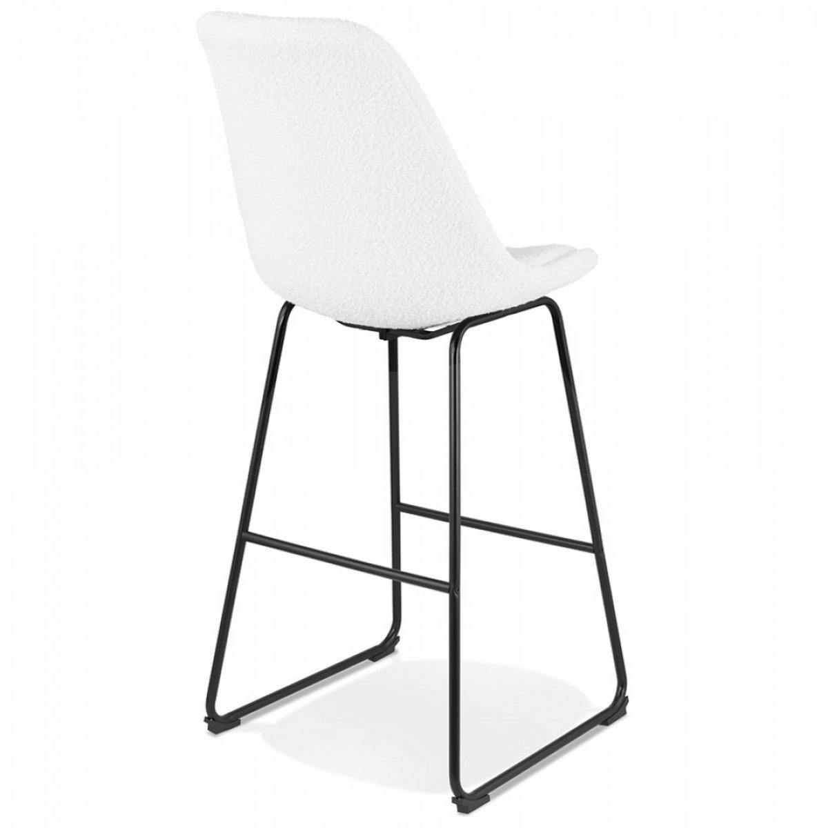 BARHOCKER Weiß 48x119x55cm - Schwarz/Weiß, Textil/Metall (48/119/55cm) - AlterEgo