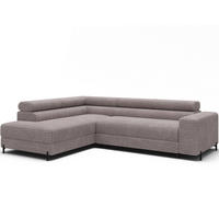 ECKSOFA COLESIO L-Form, Schlaffunktion, Bettkasten, verstellbare Kopfstützen, Wellenfederung, Metallfüße, breiter Cordstoff - Schwarz/Grau, Kunststoff/Metall (269/204cm) - Wohnideebilder
