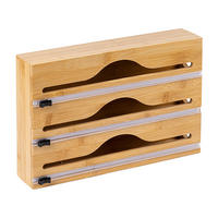 FOLIENSPENDER - Hellbraun, Holz/Kunststoff (33.5/22/7cm) - Relaxdays