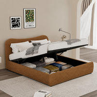 BETT PLANO in Braun mit Bettkasten, 160 × 200 cm, mit Cordbezug - Braun, Holz (160/200cm) - Concept Usine