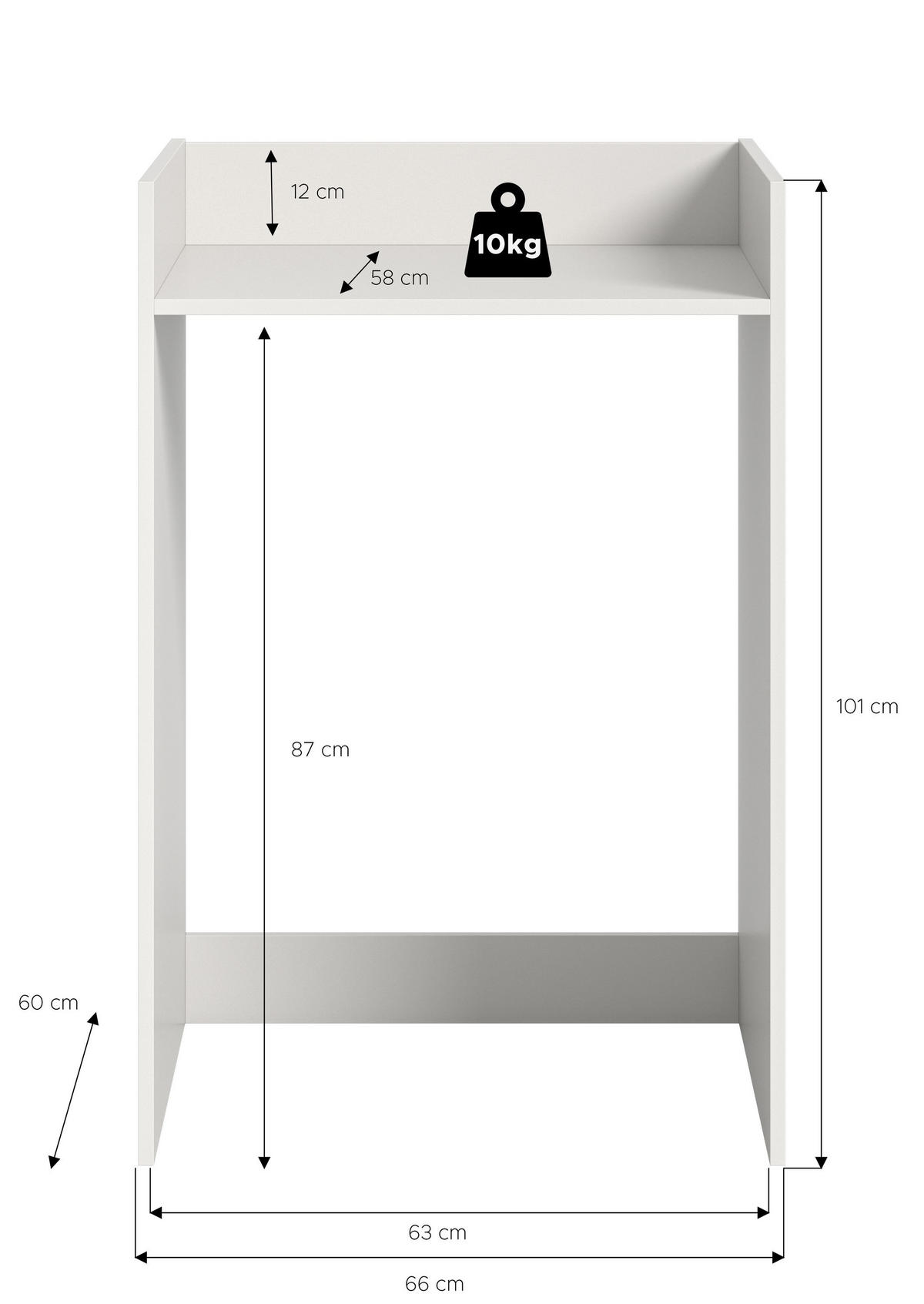 WASCHMASCHIENENUMBAU Mixx Bad in weiß Nachbildung - modernes Design - B/H/T: 60x101x60 cm - Weiß, Holzwerkstoff (60/101/60cm)