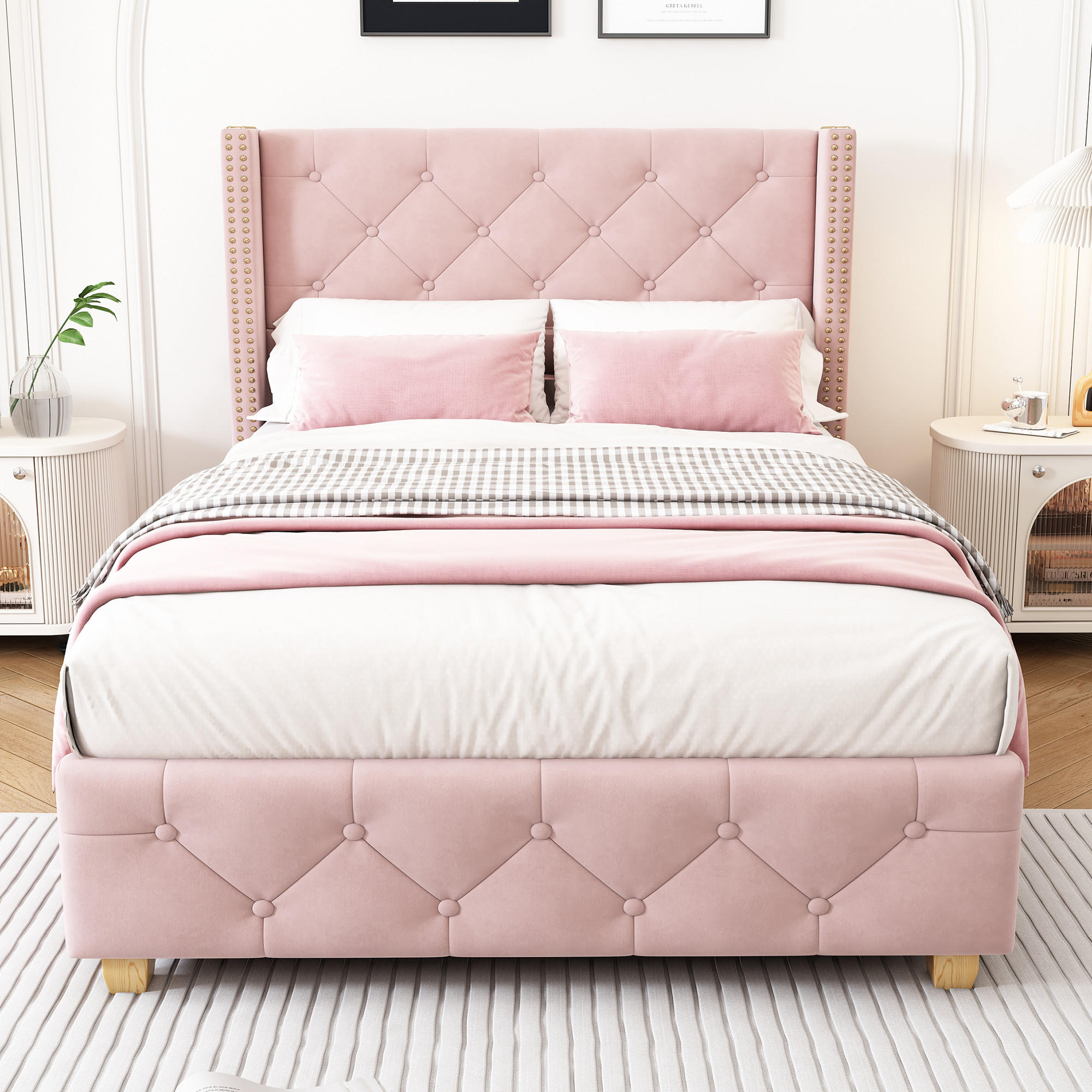 Chicfurn Polsterbett Rosa 90x190 cm