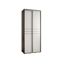 SCHWEBETÜRENSCHRANK 235,2/110/45 2-türig - Silberfarben/Schwarz, Holz/Metall (110/235/45cm) - Abiks Möbel