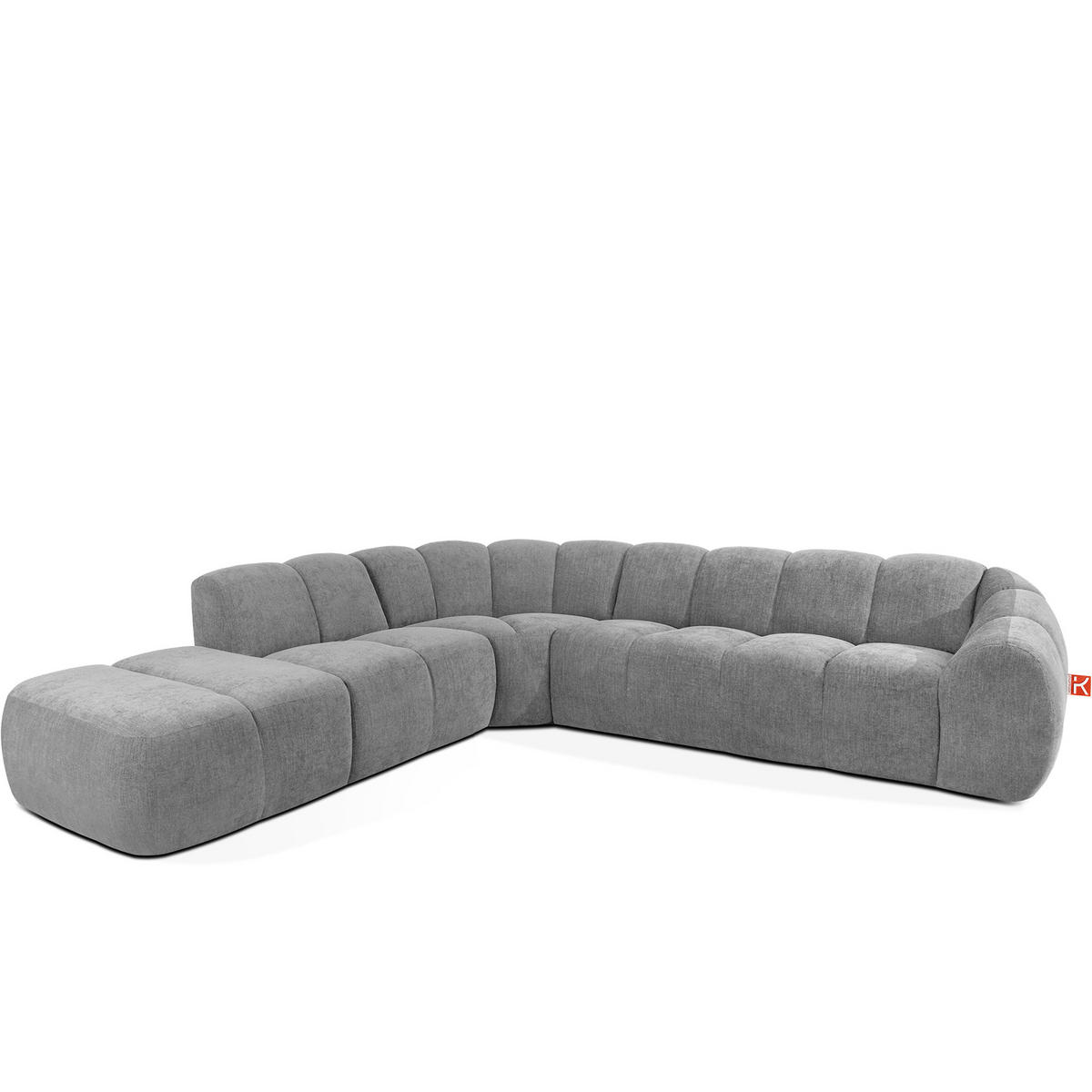 ECKSOFA LINKS FLAVA, hell Aschgrau - Hellgrau, Holz/Holzwerkstoff (310/274cm) - KONSIMO®