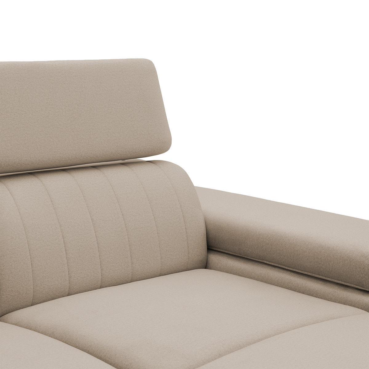 ECKSOFA FELIX L Rechts mit Schlaffunktion Velours Beige - Beige/Schwarz, Holz/Textil (176/257cm) - Muffo