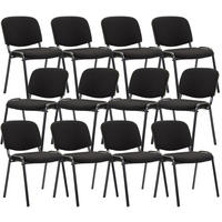 BESUCHERSTUHL 12er Set Stoff schwarz - Schwarz, Textil/Metall (53/83/53cm) - CLP