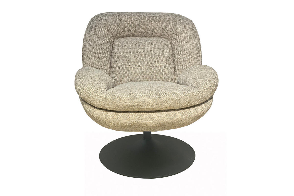 DREHSESSEL Miro, Webstoff, Beige - Beige, Textil (80/86/94cm) - dasmöbelwerk