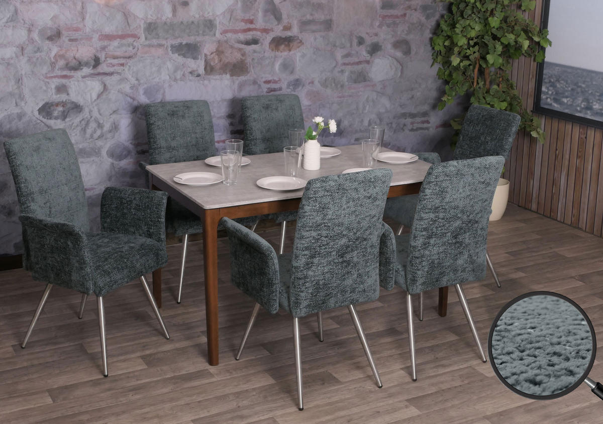 ESSZIMMERSTUHL Blau, Grün 2er-Set - Blau/Grün, Textil (64/98/58cm) - MCW