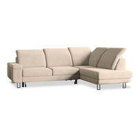 ROHOVÁ SEDAČKA LERMA krémová - stříbrná/krémová, kov/dřevo (253/190cm) - MASSENO