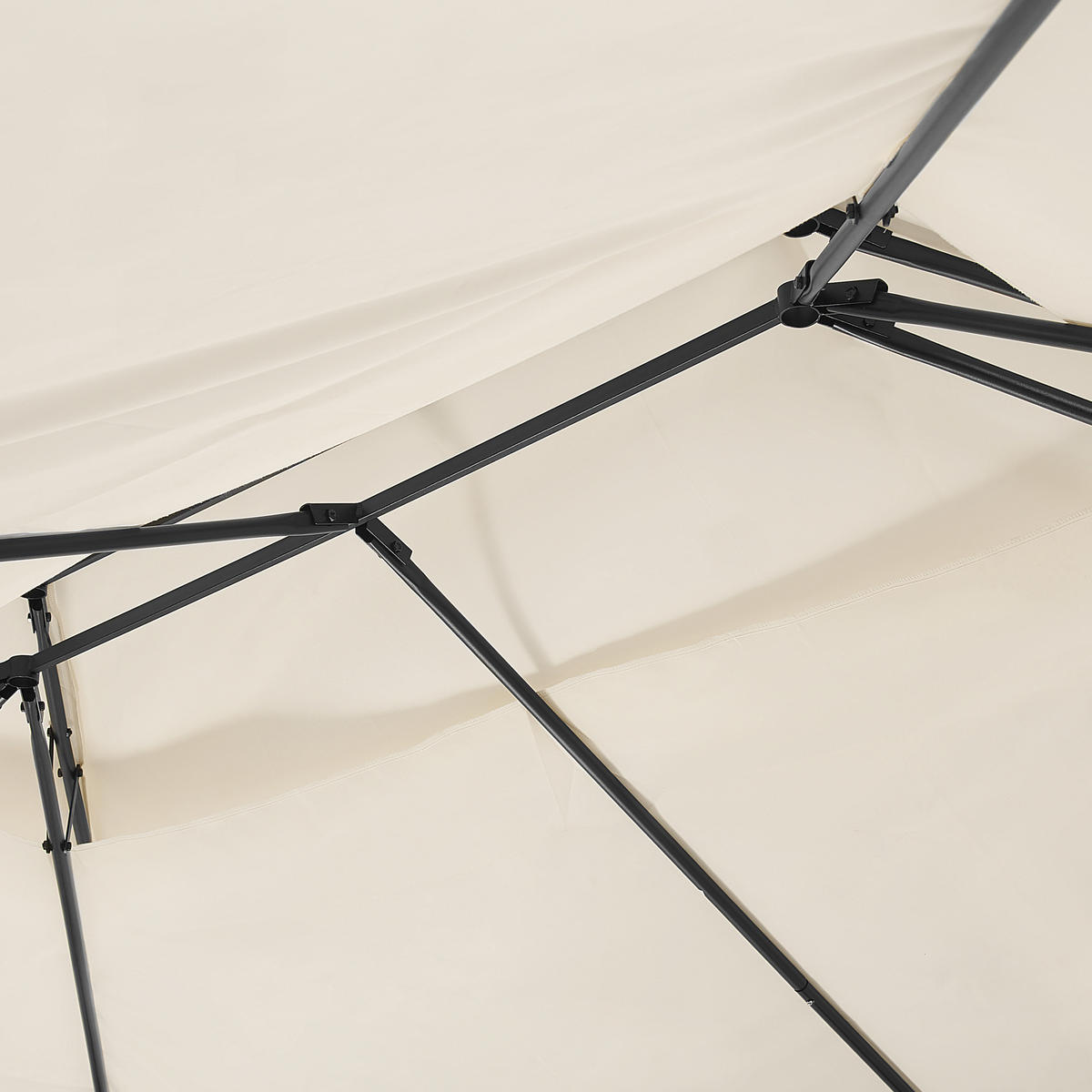 PAVILLON Stahl beige/schwarz rechteckig 300/400 cm Colos - Beige/Schwarz, Metall (400/300/300cm) - Beliani